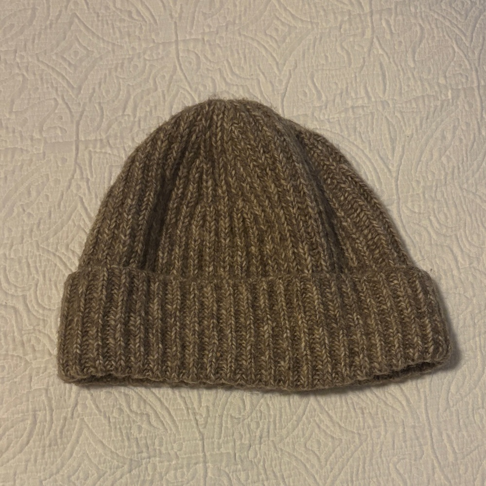 Theory Chunky Brown Knit Beanie